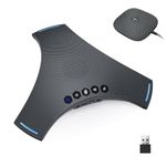 Conference Speaker and Microphone - Bluetooth Speakerphone with Daisy Chain, 360° Omnidirectional Voice Pickup, Echo & Noise Cancellation, Support USB, Wireless Dongle, for Meeting Room, VoIP Call