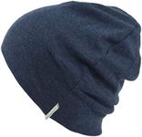 CHARM Baby Organic Beanie Boys - Slouchy Cotton Kids Warm Knit Hat Girls Navy