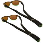 DriftFish Neoprene Floating Sunglass Strap | Float Large Sunglasses, Black, 2 Pack