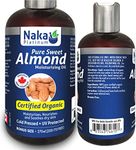 Naka Platinum Pure Sweet Almond Moisturizing Oil Certified Organic Cold Pressed UV Protected, Moisturizes, Nourishes and Softens Dry Skin Bonus Size 270 ml (200+70 Free)