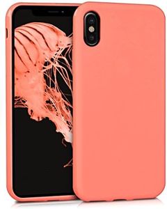 kwmobile Case Compatible with Apple iPhone X Case - Soft Slim Protective TPU Silicone Cover - Coral Matte