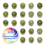 NCB 100pcs Gemstone Round Loose Beads Wholesale 6mm Natural Stone Beads with Elastic String for Bracelets Jewelry Making (Canadian Jade, 6mm 100pcs)