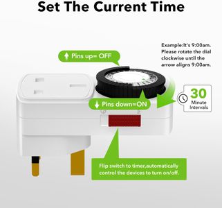 HBN 24-Hour Timer Plug Set – 3-Pack Mechanical Switch Sockets