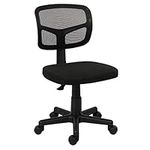 Office chair for Home,Swivel Desk Chair for Bedroom Adjustable Height Mesh Chair Home Office Chair no Arms Computer Desk Chair for Kids/Adults,Removable Padded Seat,Home/Office Furniture (Black)