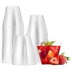 MATANA 30 Clear Hard Plastic Cups, Tumblers for Cocktails, Champagne, Wine & Desserts (255ml / 9oz) - Weddings, Birthdays, Christmas, Parties - Sturdy & Reusable