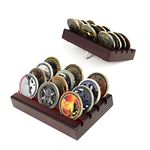 Decowoodo Military Challenge Coin Holder Display Small Challenge Coin Display Stand Solid Wood 4 Row Coin Rack Holds Military 12 Coins Mahogany Finish