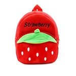 blue tree School Bag for Cute Kids for (2-5 Years), Nursery Soft Plush Red Strawberry Bag for Toddlers, Mini Travel Picnic Backpack for Baby Boys and Girls