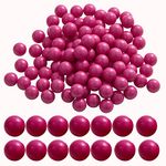 100 x 0.68 Calibre Paint Balls Reusable for Training, 0.68 Calibre Solid Nylon Paintball Ammo Projection Seamless Reball for Self Defence (3.6 grams, Rhodamine)