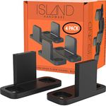 Sliding Barn Door Floor Guides - Black Closet Door Guides (4 Pack) by Island Hardware - Floor Mounted Bottom Track Guide for All Types of Sliding Doors Including Bypass and Pocket - Easy to Install