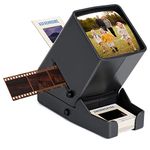 3X Magnification Slide and Film Viewer - for 35mm Slides & Negative/Positive Film, Desktop LED Lighted Viewing, Battery Operation (USB Power Cable Included)