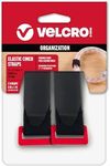 VELCRO Brand Elastic Cinch Straps with Buckle | 2 Count | Adjustable and Stretch for Snug Fit | for Fastening Power Cords Organizing Cables, More | Black, s - 8in x 1in (VEL-30095-USA)