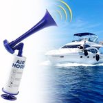 Handheld Air Horn, Super Loud Noise Maker Boat Air Horn for Marine and Sports, Bear Horn Self Defense Portable Air Pump Horn, Safety Alarm Horn for Boating, Camping, Graduation (Blue)