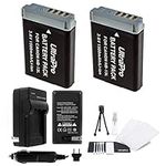 UltraPro 2-Pack NB-13L High-Capacity Replacement Batteries with Rapid Travel Charger for Canon PowerShot G5x, G7x, G9x Digital Cameras - UltraPro Accessory Bundle Included