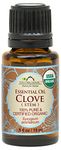 US Organic 100% Pure Clove Stem Essential Oil - USDA Certified Organic, Steam Distilled W/Euro Dropper (More Size Variations Available) (15 ml)