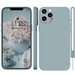 WXX Silicone Case for iPhone 12 Pro, Mobile Phone Case for iPhone 12 Pro, Thin Slim with Microfibre, Scratch-Resistant All-Round Protection Case for iPhone 12 Pro 6.1 Inch Grey Blue