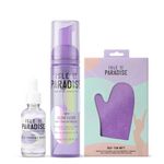 Isle of Paradise Self Tan Mousse, Dark Glow Clear Self Tanning Foam (200 ml) + Isle of Paradise Self Tanning Face Drops Dark (30 ml) + Isle of Paradise Self Tan Mitt for Self Tanning