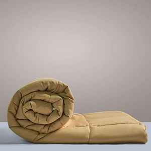 SleepyCat Luxurious All Season Reversible Comforter - Hotel Like Feel with Down Alternative Lightweight Microfiber Fill, Double Size 90X100 Inches (200 GSM, Coffee & Cream),200 TC