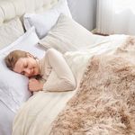 GONAAP Faux Fur Throw Blanket Super Soft Cozy Plush Fuzzy Shaggy Blanket for Couch Sofa Bed (Tie-dye Beige, Queen(90"x90"))