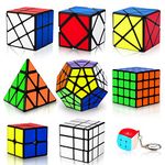 Coolzon Speed Cube Set of 9, Puzzle Cubes Bundle, Axis Cube + Fenghuolun + Megaminx + Mini 3x3 + Mirror + Pyraminx Cube + Skewb + 2x2 + 4x4, Magic Cube Toy for Kids & Adults