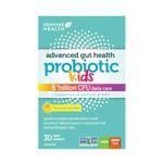 Genuine Health Advanced Gut Health Kid's Probiotic, 30 count, 5 Billion CFU, Natural daily gut health, digestive and immune support for kid, 7 gentle and balanced strains, Lemonade flavour, Gluten-free, Vegan