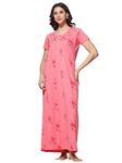 9shines Label Cotton Blend Nighty Nightgown Nightdress All Over Print Maxi for Women (New 5256RP-XXL)