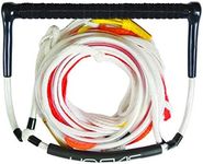 HO Sports 67127090 Universal Deep V 1 Piece 75 Foot 1 Section Slalom Water Ski Mainline Tow Line Rope & 12 Inch Handle with Tacky Grip