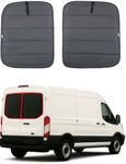 VANLUSIS Extra-Thick Magnetic Insulated Rear Door Window Covers for 2015-2026 Ford Transit Medium and High Roof Vans with NO Plastic Trim, Blackout Privacy Sun Shades for Stealth Camping – Dark Gray