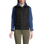 Lands' End Women's Puffer Vest Lightweight Padded Outerwear, Black, X-Large Plus