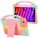 Adocham Kids Case for iPad Mini 6 (8.3 Inch 2021),Durable Shockproof Child Girls Boys Protective Cover for 8.3" Mini 6th Generation Case with Handle Stand(Rainbow)