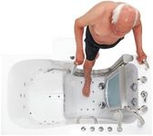 Ella Deluxe 30"x55" Acrylic Air and Hydro Massage and Heated Seat Walk-In Bathtub with Left Inward Swing Door, 5 Piece Fast Fill Faucet, 2" Dual Drain
