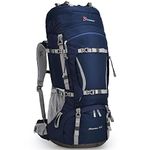 Mountaintop 70L Internal Frame Backpack for Backpacking, Hiking, Camping with Rain Cover