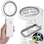 AIXPI 30X 10X Magnifying Glass with Light and Stand, Large Lighted Magnifying Glass 18 LED Illuminated Handheld Magnifier Folding for Reading, Close Work, Coins, Jewelry, Macular Degeneration