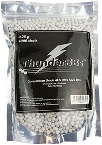 Thunder BBs TBB0.25 Airsoft BBS 0.25G, Competition Grade, White or Off White, 4000 Rounds/Bag