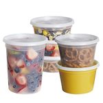 [48 Sets - Combo] Deli Containers With Airtight Lids - 8 oz, 16 oz, 32 oz. - Food Storage/Soup Containers