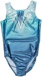 Destira Gymnastics Leotards for Girls, Ever After - Premium Hologram Fabric w/Dazzling Rhinestone Crystals - Dance, Cheer, Yoga, & More, Child L (10)