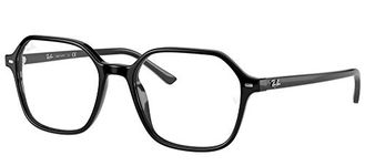 Ray-Ban RX5394 John Rectangular Prescription Eyeglass Frames, Black/Demo Lens, 49 mm