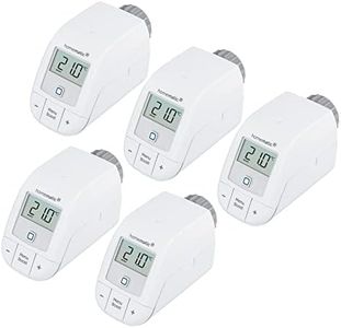 Homematic IP 5er Set Smart Home Heizkörperthermostat – Basic, digitaler Thermostat Heizung, Steuerung per App, Alexa, Google Assistant, einfache Installation, Energie sparen, 156541A0