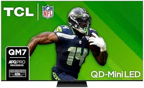 TCL 85-Inch QM7 QLED 4K Smart QD-Mini LED TV with Google TV (85QM751G, 2024 Model) Dolby Vision IQ, Dolby Atmos, HDR, Game Accelerator up to 240Hz, Voice Remote, Works with Alexa, Streaming Television