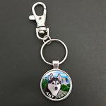 Personalised Husky Pendant On A Spring Hook Keyring Bag Tag Ideal Birthday Gift N750w