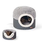 K&H PET PRODUCTS Thermo-Pet Nest Heated Cat Bed Gray Small 18 X 15 Inches