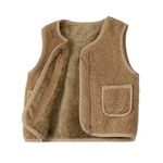 Naiyafly Toddler Girls Winter Waistcoat Boys Solid Lightweight Warm Fleece Waistcoat Jacket