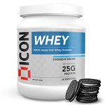 ICON Nutrition Grass Fed Whey Protein Powder 960g Tub, 30 Servings, 25G Protein Per Serving - Cookies and Cream Flavour