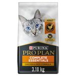 Purina Pro Plan Dry Cat Food, Complete Essentials Chicken & Rice - 3.18 kg Bag (1 Pack)