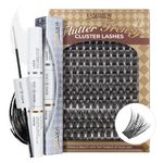 LASHVIEW Lash Extension Clusters - 168pcs Natural Look Lash Clusters Extensions with Waterproof Latex Free Bond and Seal Glue, 9-16mm Mix (56D)