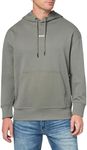 BOSS Center Logo French Terry Hooded Sweatshirt, fossil grey, XL