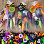 Halloween Party Favors for Kids, 24 Pack (242PCS) Gloves Stuffed Toys Bulk, Non-Candy Halloween Treat Bag Fillers for Halloween Party Supplies Pinata Classroom Prizes