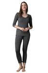 Wearslim® Women’s Cotton Quilted Winter Lightweight Thermal Underwear for Women Long Johns Set with Fleece Lined Soft Warmer Color - Black (Size - Medium)