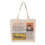 Tote Bag Aesthetic for Women Graphic Tote bag Canvas Van Gogh Print Shoulder Bags Casual Cloth Purses and Handbags, Off White, Large