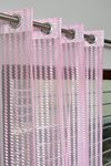 HOME UTSAV 2 Piece Sheer Strip Premium Tissue Net Polyester Curtains for Door 7 Feet, Baby Pink