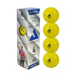 JOOLA Primo Pickleball Balls - 4 Pack of 3 Star Tournament Indoor and Outdoor Pickleball Balls - USAPA Approved - Ideally Weighted and Precision Crafted 40 Hole Design Pickleball Official Size